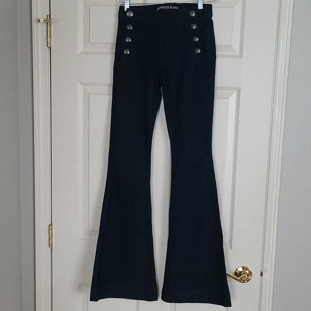 Express Factory Mid Rise Bell Flare Sailor Jeans